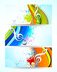 Image showing Set of music banners