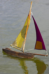 Image showing Wooden sailing boats in jardin des tuileries paris france