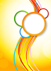 Image showing Bright wavy background with circles