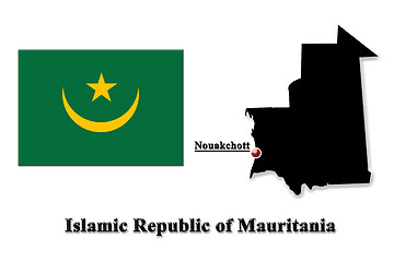 Image showing Map of Islamic Republic of Mauritania in English