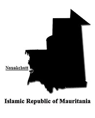 Image showing Black map of Islamic Republic of Mauritania