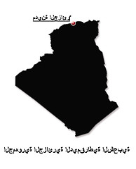 Image showing Map of Algeria in Arabic