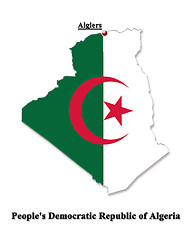 Image showing Map of Algeria in its colors isolated