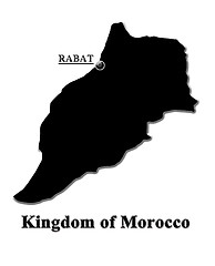 Image showing Map of Morocco in English isolated