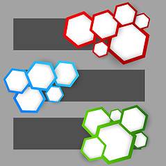 Image showing Set of banners with hexagons