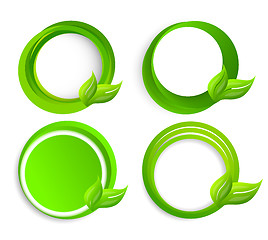 Image showing Set of circles with leaves