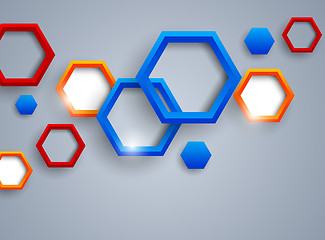 Image showing Abstract background with hexgaons