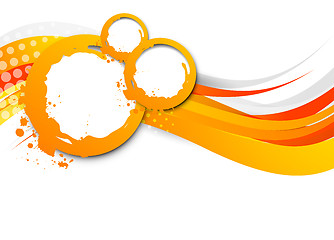 Image showing Abstract wavy orange background
