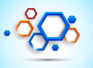 Image showing Background with colorful hexagons