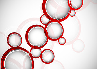 Image showing Abstract background with red circles