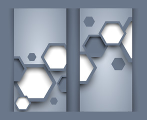 Image showing Set of banners with hexagons