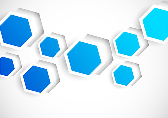 Image showing Abstract background with blue hexagons