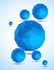 Image showing Abstract background with blue spheres