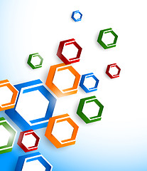 Image showing Background with colorful hexagons