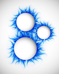 Image showing Circles with blue flame