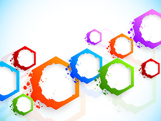 Image showing Background with colorful hexagons