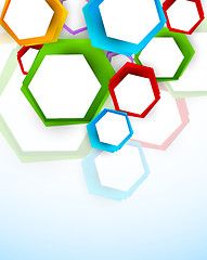 Image showing Background with colorful hexagons