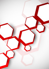 Image showing Background with red hexagons