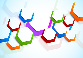 Image showing Background with colorful hexagons