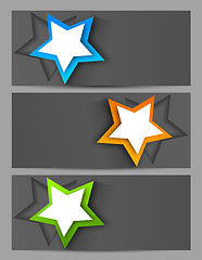 Image showing Set of banners with stars