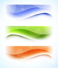 Image showing Set of wavy banners