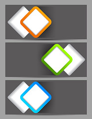 Image showing Set of banners with squares