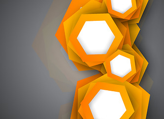 Image showing Background with orange hexagons