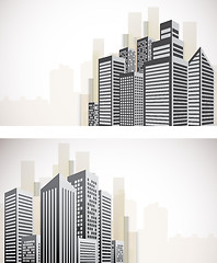 Image showing Set of cityscape banners