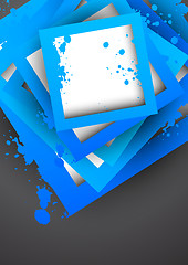 Image showing Background with blue grunge squares