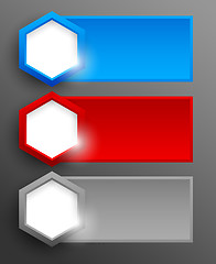 Image showing Set of banners with hexagons