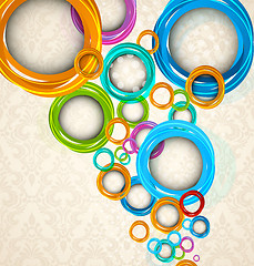 Image showing Circles on floral background