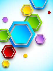 Image showing Abstract background with colorful hexagons