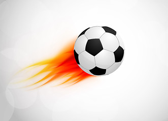 Image showing Soccer ball with flame