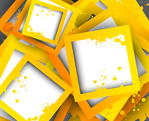 Image showing Abstract background with orange squares