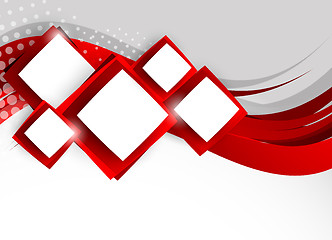 Image showing Abstract background with red squares