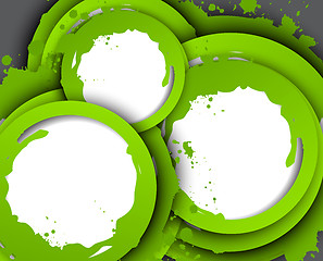 Image showing Abstract background with green circles