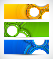 Image showing Set of banners with circles