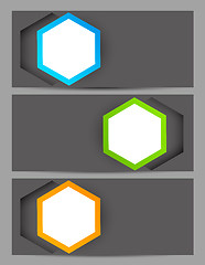 Image showing Set of banners with hexagons