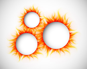 Image showing Circles with flames