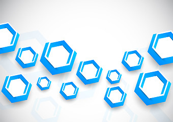 Image showing Background with blue hexagons