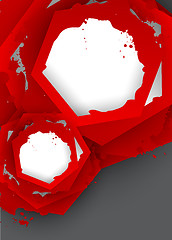 Image showing Background with red hexagons