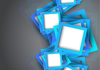 Image showing Abstract background with blue squares