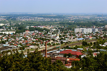 Image showing view to Lvov city from bird's-eye view