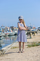 Image showing Adorable little girl at fisherman village