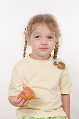 Image showing Portrait of girl with a bun