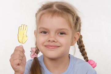 Image showing Child with lollipop