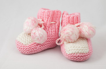 Image showing pink baby's bootees