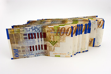 Image showing stack of israeli money