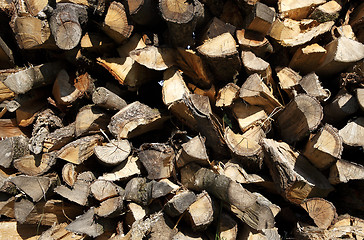 Image showing Close up of firewood