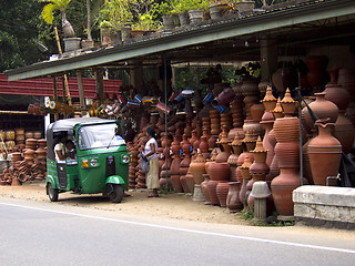 Image showing Pottery sale at the roadside